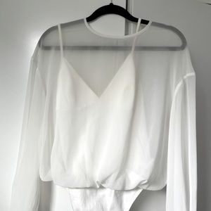 Wilfred sheer blouse with bodysuit